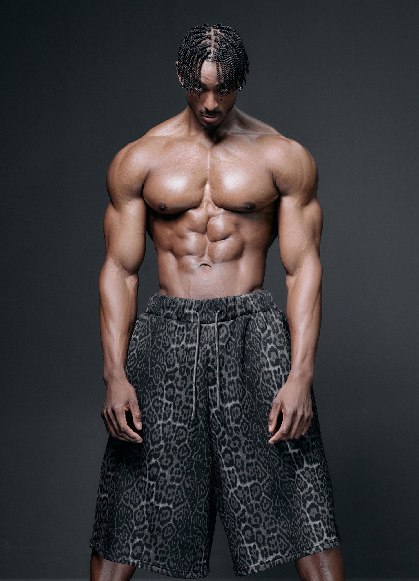 Bermuda Shorts Leopard Deep gray