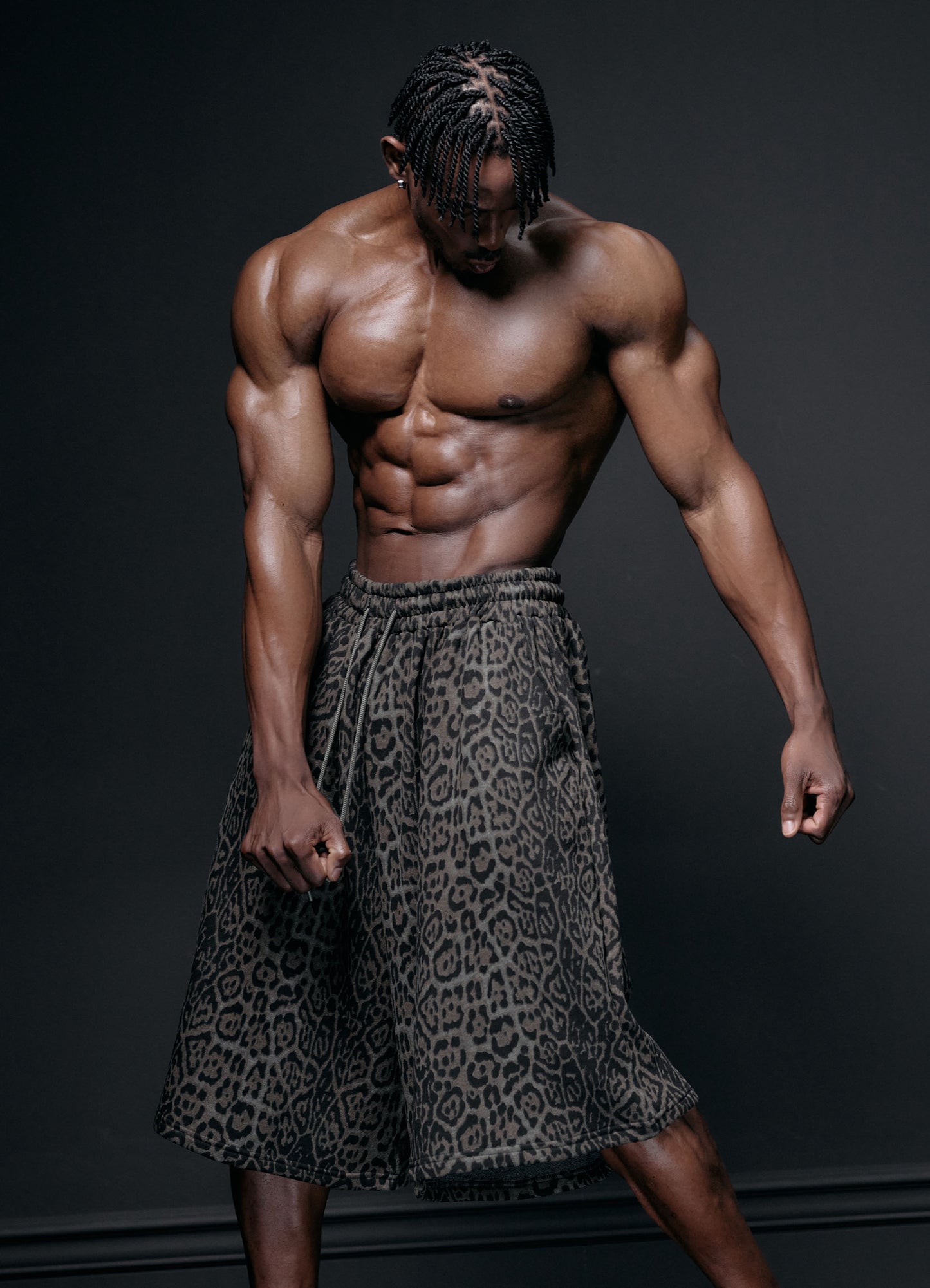 Bermuda Shorts Leopard Khaki