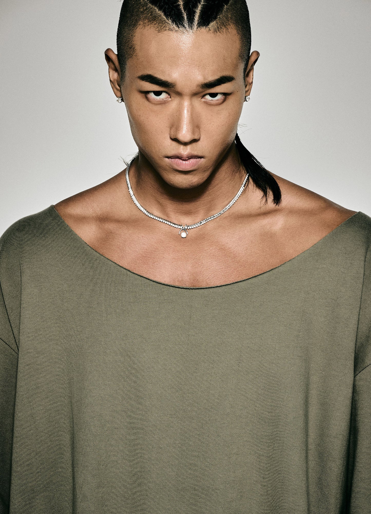 Muscle  Cutting  T-shirt Khaki